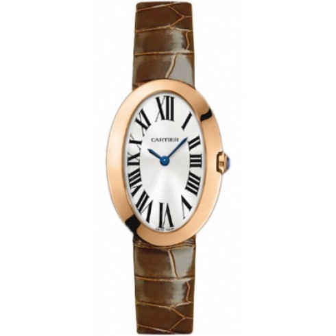 Cartier Baignoire Silver Dial 18 kt Rose Gold Ladies Watch W8000007 watches