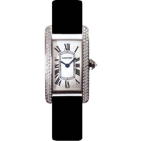 Cartier Tank Americaine 18kt White Gold Diamond Ladies Watch WB701831 watches