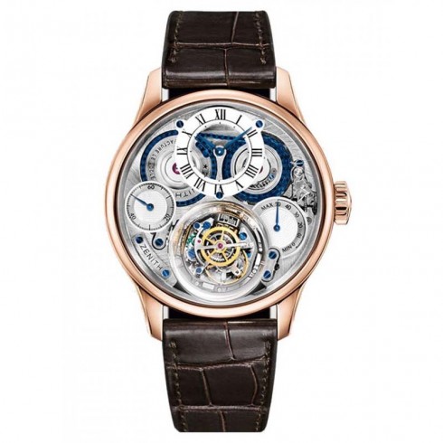 Zenith Academy Mechanical Skeleton Dial Brown Leather Men's Watch 18.2212.8805/36.C713 watches