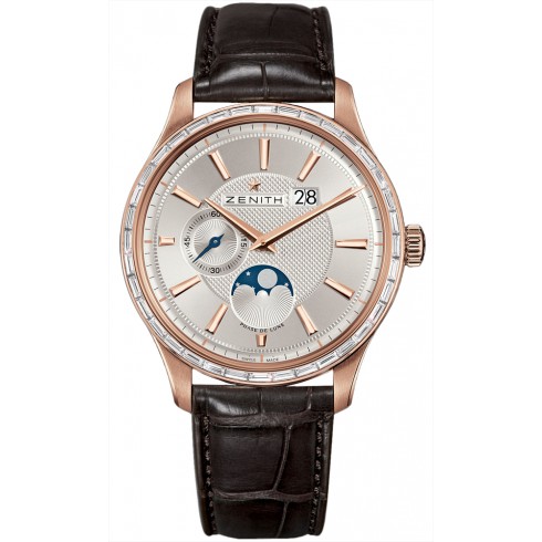 Zenith Captain Moonphase Silver Dial Brown Leather Men's Watch 22.2141.691/01.C498 watches