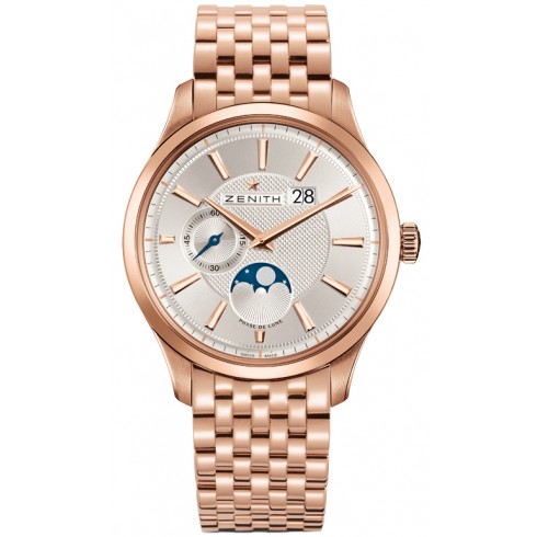 Zenith Captain Moonphase Silver Dial Rose Gold Polished Men's Watch 18.2140.691/02.M2140 watches