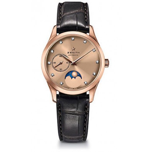 Zenith Captain Ultra Thin Lady Moonphase 18kt Rose Gold Ladies Watch 18231069295C498 watches
