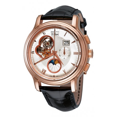 Zenith Chronomaster Open Grande Date Moonphase Silver Dial Black Leather Men's Watch 18.1260.4047-01.C505 watches