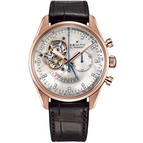 Zenith Chronomaster Open Power Reserve Mother Of Pearl Dial Brown Leather Men's Watch 18.2080.4021/81.C713 watches