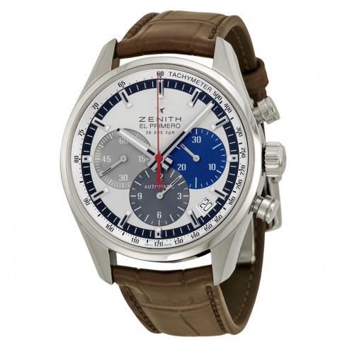 Zenith El Primero 36000 VPH Slver Dial Brown leather Men's Watch 03.2150.400/69.C713 watches