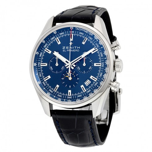 Zenith El Primero Automatic Moonphase Blue Dial Blue Leather Men's Watch 03.2097.410/51.C700 watches