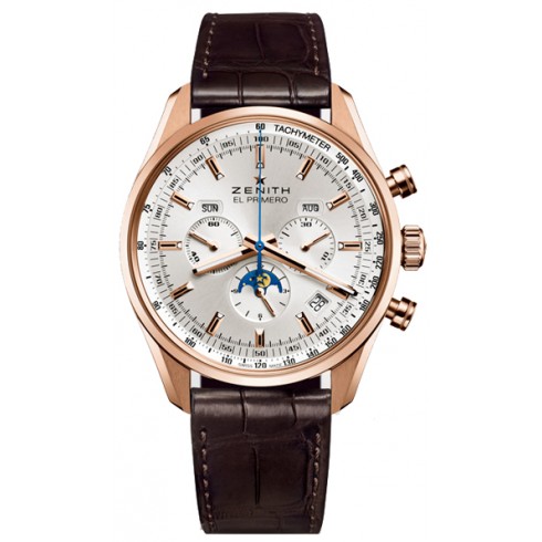 Zenith El Primero Automatic Silver Dial 18kt Rose Gold Men's Watch 18209141001C494 watches