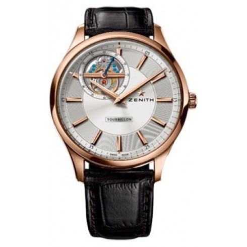 Zenith El Primero Captain Tourbillon Silver Dial Black Leather Men's Watch 18.2190.4041/01.C498 watches