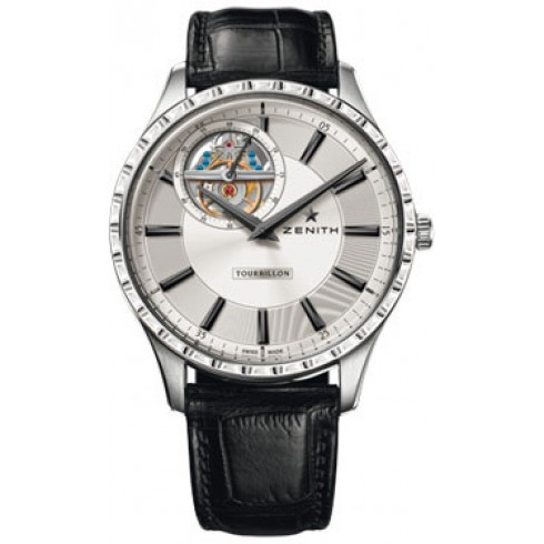 Zenith El Primero Captain Tourbillon Silver Dial Black Leather Men's Watch 45.2190.4041/01.C493 watches