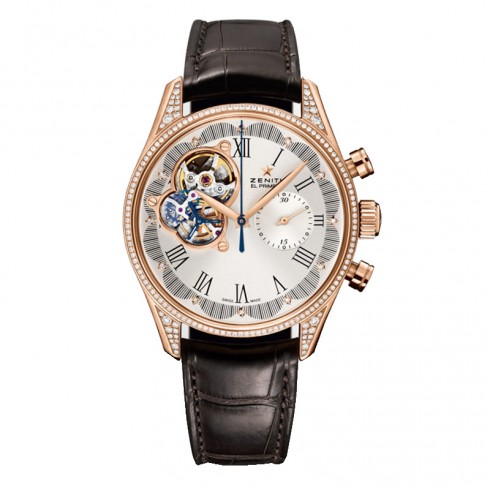 Zenith El Primero Chronomaster Silver Cut-Out Dial Diamond Ladies Watch 222151406201C713 watches