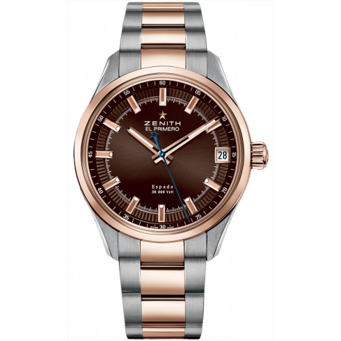 Zenith El Primero Espada Brown Dial Two-Tone Stainlesss Steel Men's Watch 51.2170.4650/75.M2170 watches