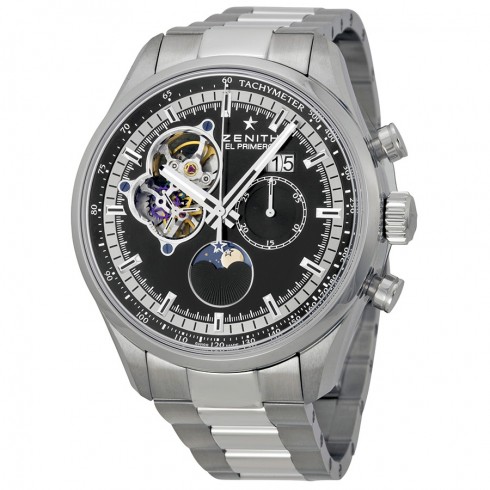 Zenith El Primero Grande Date Automatic Black Dial Stainless Steel Men's Watch 032160404721M2160 watches