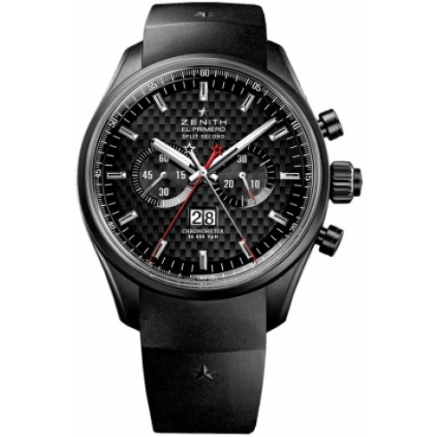 Zenith El Primero Rattrapante Black Dial Black Rubber Men's Watch 75.2050.4026/21.R530 watches