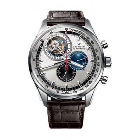 Zenith El Primero Silver Dial Brwon Alligator Leather Men's Watch 65.2051.4035/69.C713 watches