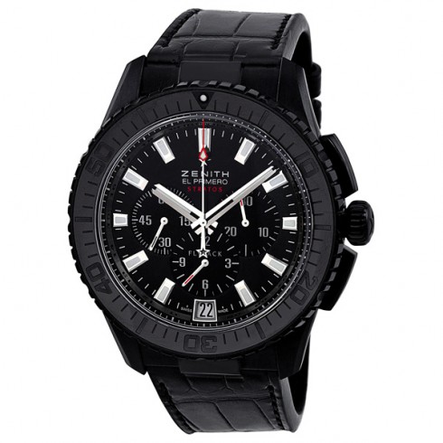 Zenith El Primero Stratos Fly Back Black Dial Alligator Leather Men's Watch 24.2060.405/21.C714 watches