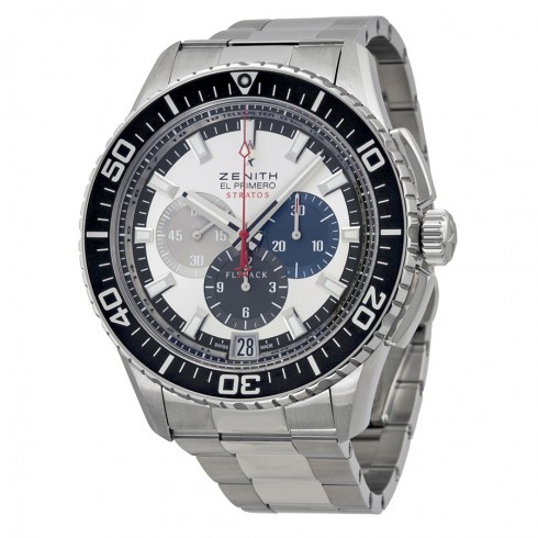 Zenith El Primero Stratos Flyback Chronograph Automatic Silver Dial Stainless Steel Men's Watch 03206640569M2060 watches