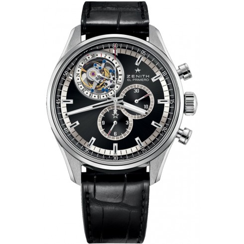 Zenith El Primero Tourbillon Chronograph Black Dial Black Leather Men's Watch 03.2050.4035/21.C714 watches