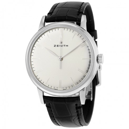 Zenith Elite Silver Dial Black Alligator Leather Automatic Men's Watch 03.2270.6150/01.C493 watches