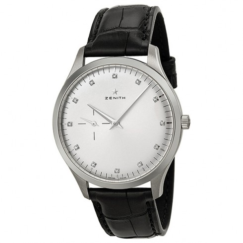 Zenith Elite Silver Dial Stainless Steel Black Leather Automatic Men's Watch 03.2010.681/02.C493 watches