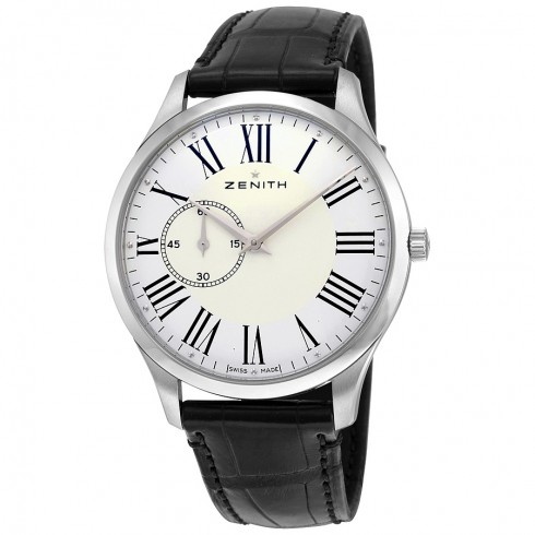 Zenith Elite Ultra Thin White Dial Black Leather Men's Watch 03201068111C493 watches