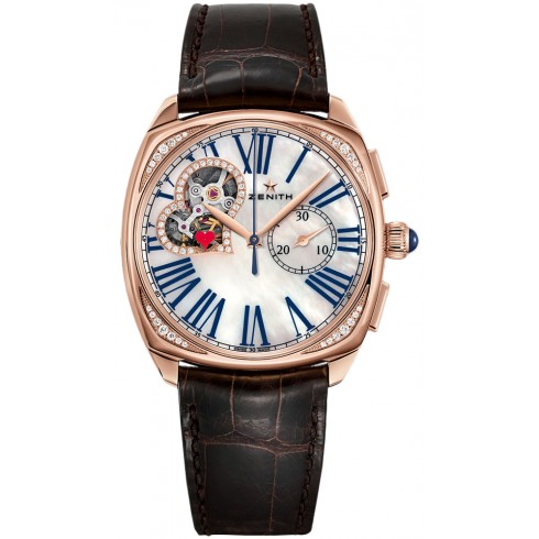 Zenith Heritage Star Open Mother Of Pearl Dial Brown Leather Ladies Watch 22.1925.4062/80.C725 watches