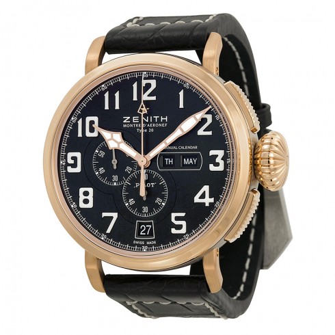 Zenith Pilot Montre D Aeronef Automatic Black Dial Brown Leather Men's Watch 87.2430.4054/21.C721 watches