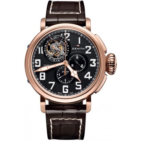 Zenith Pilot Montre d'Aeronef Type 20 Tourbillon Men's Watch 872430403521C721 watches