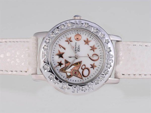 Zenith Star 03.1223.68/85.C632 Round Stainless Steel Case White Dial Watch watches