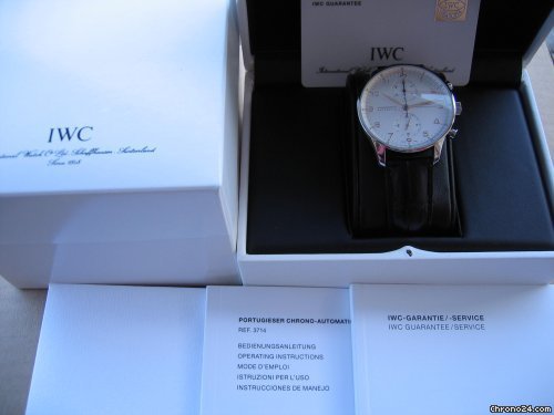 replica IWC PORTUGIESER CHRONO-AUTOMATIC STEEL WHITE DIAL WATCHES 1 