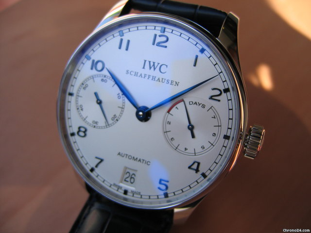IWC PELLATON AUFZUG PORTUGIESER AUTOMATIC STAHL STEEL WHITE DIAL WATCHES 2