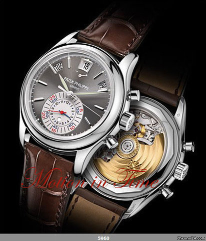 replica Patek Philippe 5960P - ANNUAL CALENDAR CHRONOGRAPH-PLATINUM- FACTORY SEALED WATCHES 1