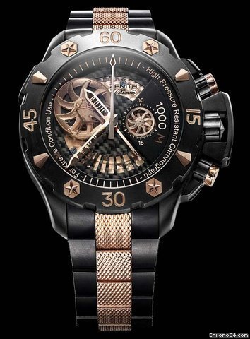 Zenith DEFY EXTREME OPEN CHRONOGRAPH - ROSE GOLD AND BLACK TITANIUM WATCHES 2