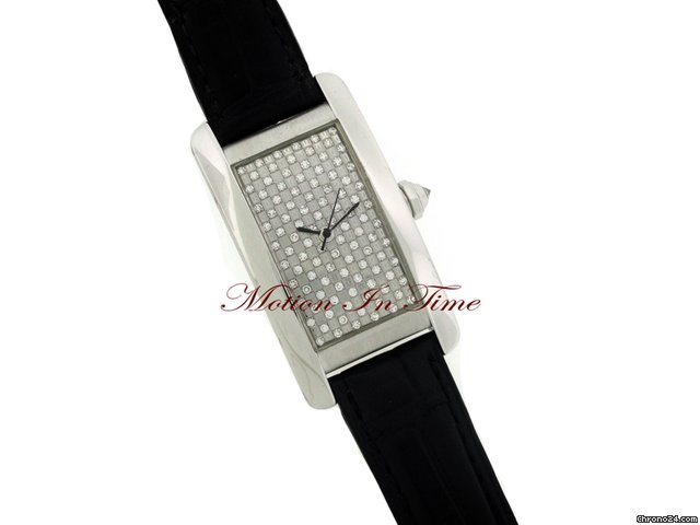 Cartier AMERICAN TANK WHITE GOLD MIDSIZE "CADRAN" LIMITED EDITION WATCHES 2