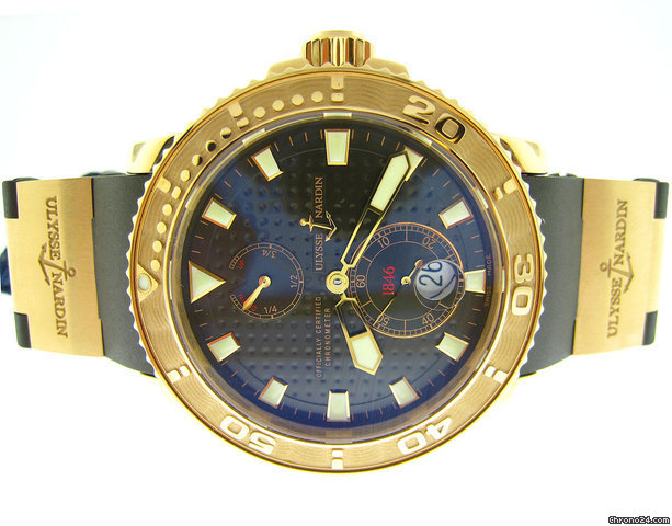 Ulysse Nardin MAXI MARINE DIVER CHRONOMETER - ROSE GOLD ON RUBBER 43mm NEW WATCHES 2