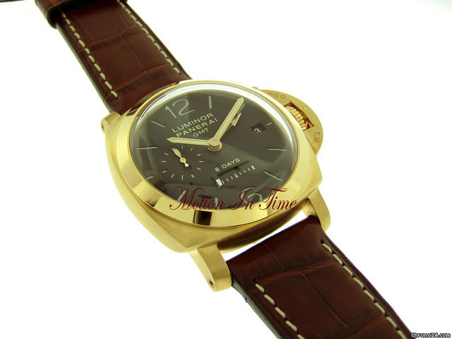 replica Panerai MANIFATTURA 1950 GMT 8 DAYS - ROSE GOLD - LIMITED TO 500 PCS WATCHES 1