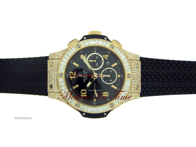 replica Hublot BIG BANG ROSE GOLD BAGUETTE DIAMOND BEZEL PAVE CASE - 44.5mm WATCHES 1