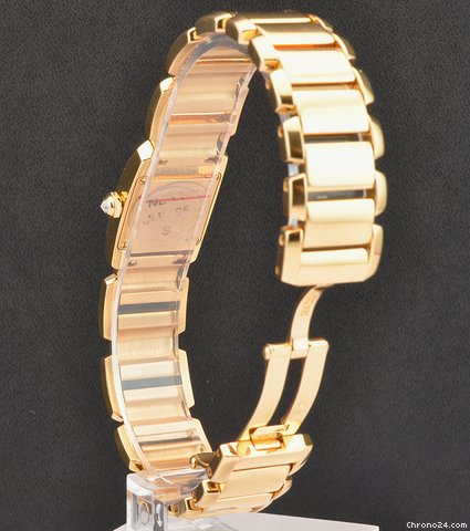 replica Cartier 18k Rose Gold Silver Dial Tankissime B&P WE70028H WATCHES 1