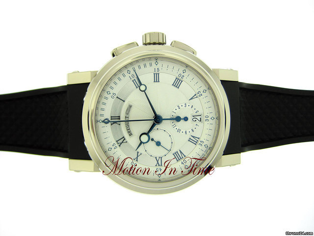 Breguet MARINE II 42mm CHRONOGRAPH AUTOMATIC - WHITE GOLD ON RUBBER WATCHES 2