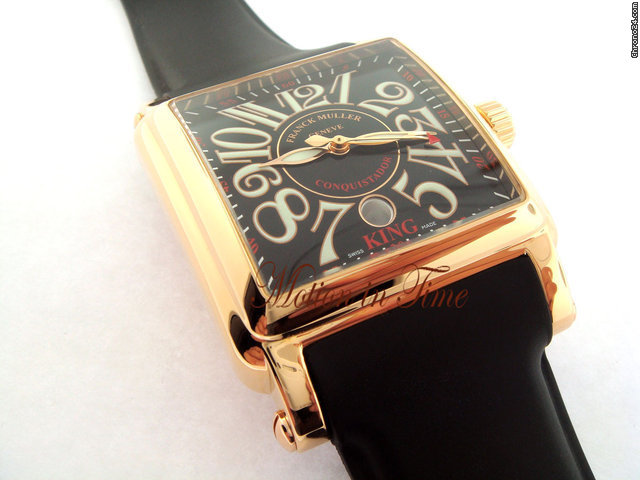 Franck Muller CONQUISTADOR KING CORTEZ XL ROSE GOLD ON BLACK RUBBER STRAP WATCHES 2