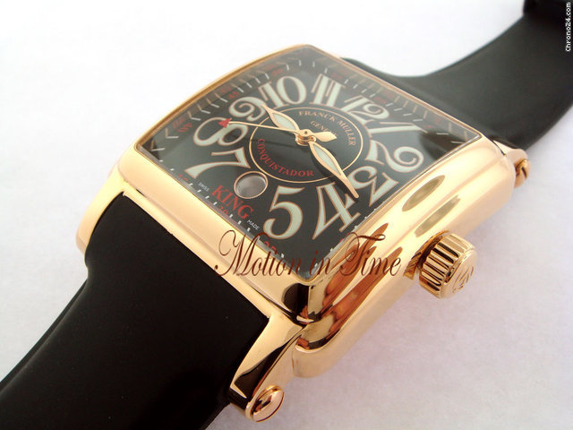 replica Franck Muller CONQUISTADOR KING CORTEZ XL ROSE GOLD ON BLACK RUBBER STRAP WATCHES 1