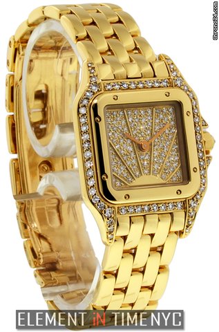 Cartier Panthere Ladies 18kt SunBurst Diamond Dial And Diamond Case WATCHES 2