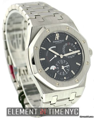 Audemars Piguet Royal Oak Dual Time Power Reserve Stainless Steel Black DIal WATCHES 2