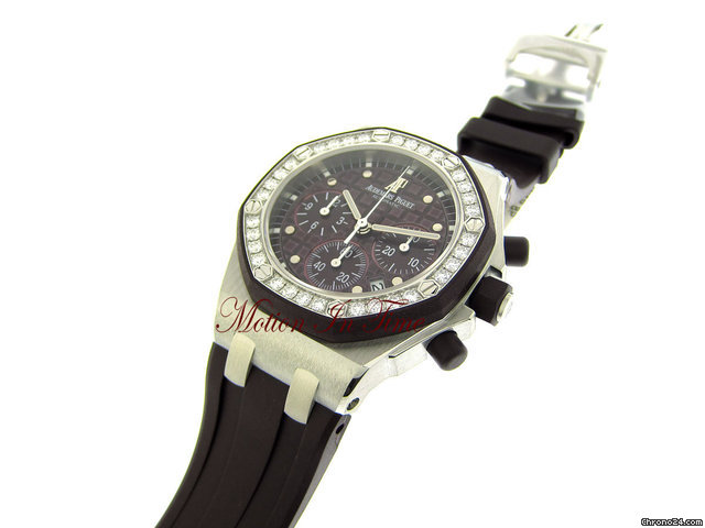 Audemars Piguet LADY OFFSHORE "PLUM" STAINLESS STEEL DIAMOND ON RUBBER - NEW WATCHES 2