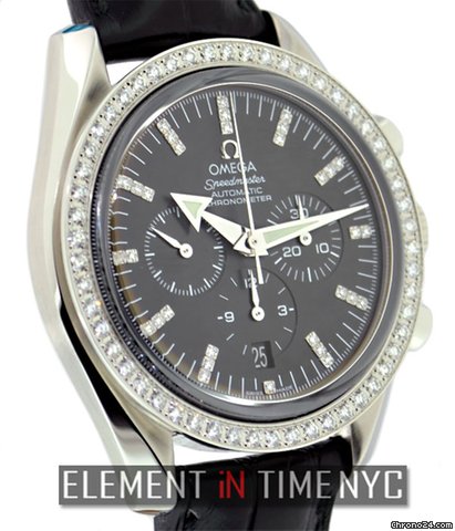 Omega SpeedMaster Chronograph Broad Arrow Factory Diamond NIB WATCHES 2