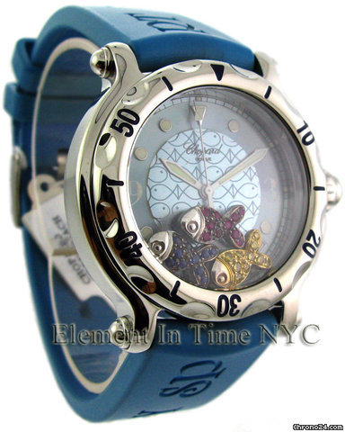 Chopard Happy Beach Stainless Steel Blue Strap Blue Dial 3 Fishes WATCHES 2
