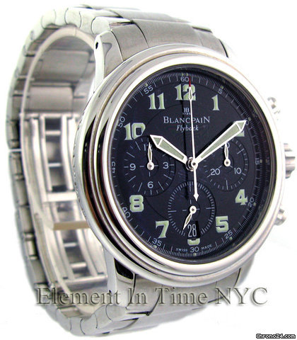 Blancpain Leman Flyback Chronograph Steel Bracelet Black Dial WATCHES 2