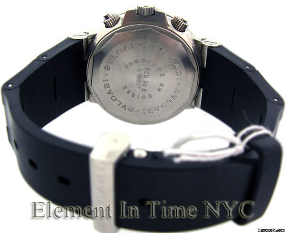 replica Bulgari Scuba Chronograph Stainless Steel On Rubber Strap Black Dial WATCHES 1 