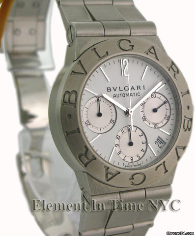 Bulgari Diagono Chronograph Stainless Steel On Bracelet White Dial WATCHES 2