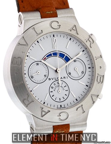 Bulgari Diagono Regatta Chronograph 18kt White Dial On Strap WATCHES 2
