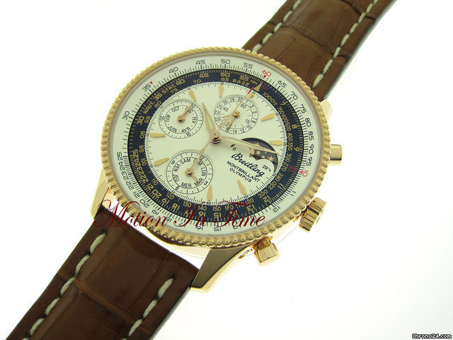 replica Breitling NAVITIMER MONTBRILLIANT OLYMPUS MOONPHASE ROSE GOLD - 500 PC WATCHES 1